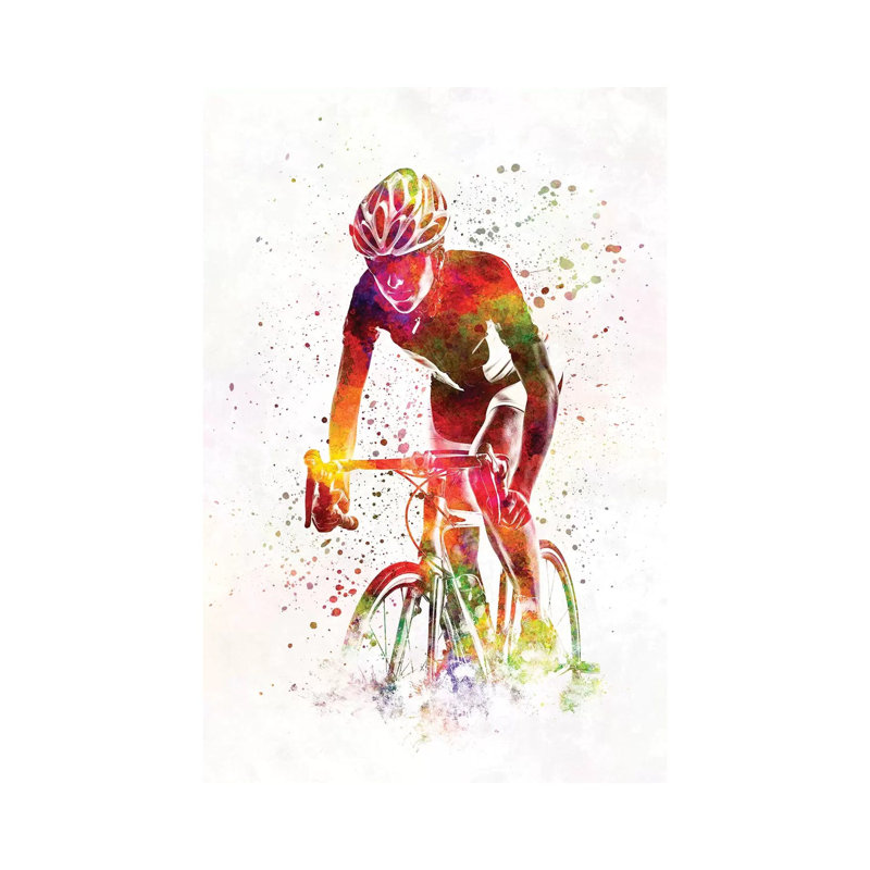 Woman Triathlon Cycling by Paul Rommer - Wrapped Canvas Painting, 66.04 cm H x 45.72 cm W