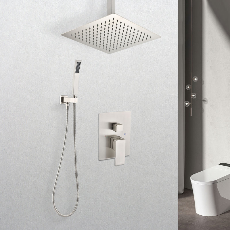 Ceiling Mounted Shower System Combo Set with Handheld and 10"Shower head