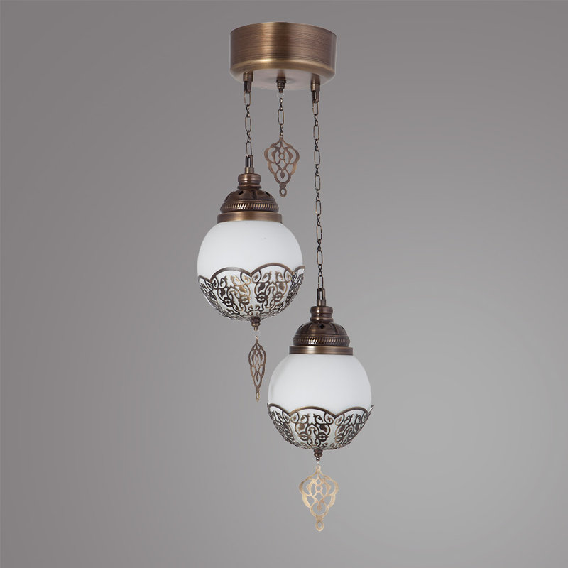 2 - Light Gold/White Cluster Pendant