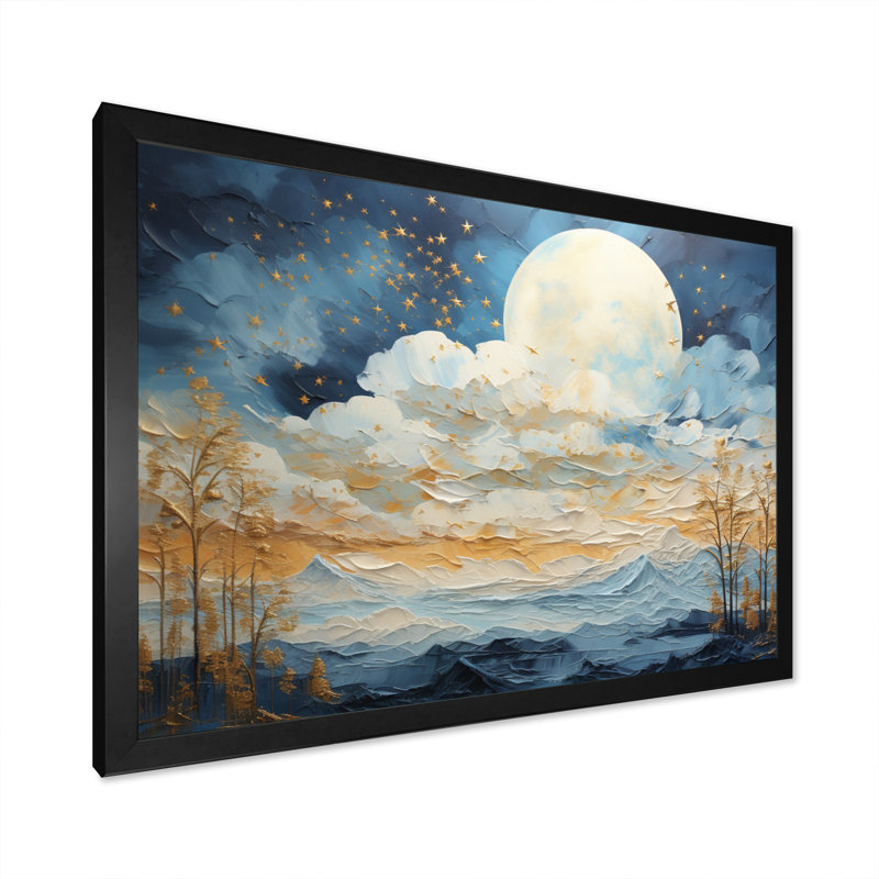 " Clouds Celestial Wisp Patchwork ", 16" H x 32" W x 1" D, Black Picture Framed