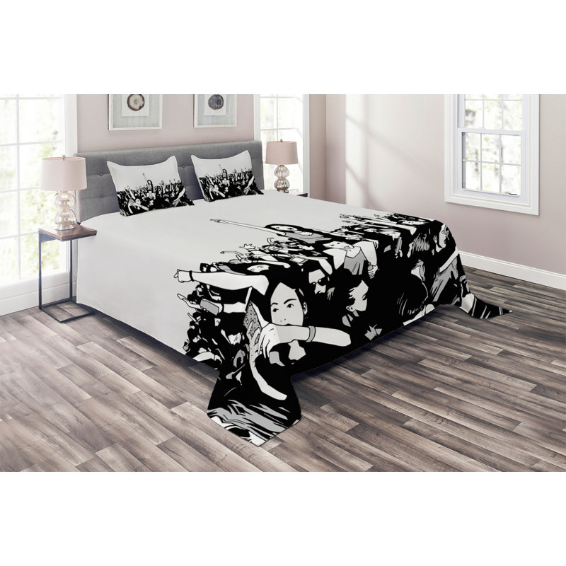 Modern & Contemporary Polyester Coverlet, Queen Bedspread + 2 Shams