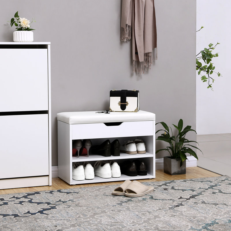 Saer Storage Bench, White, White