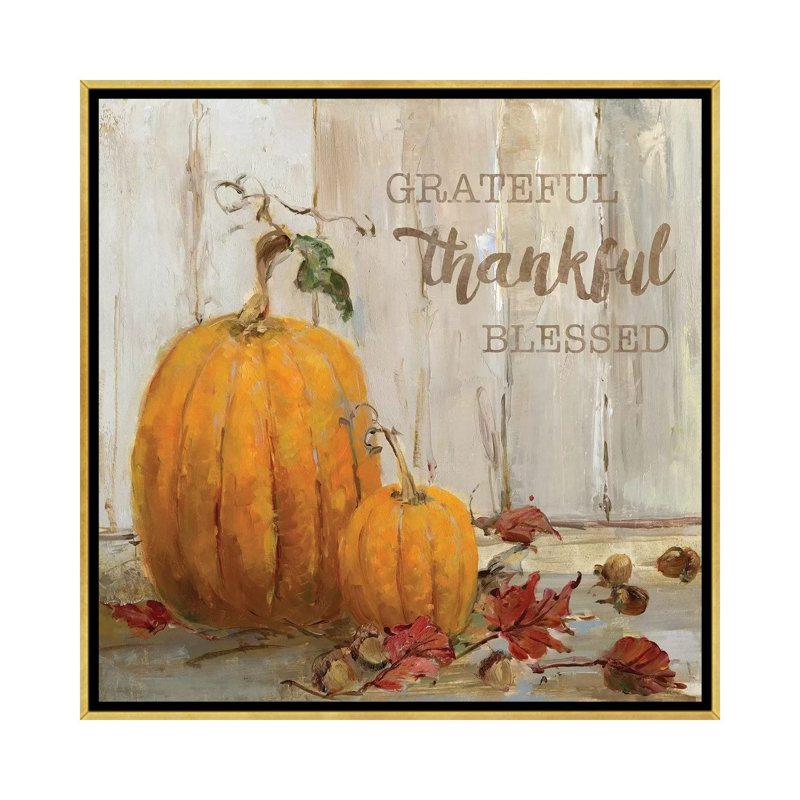 «Pumpkin Patch I», impression sur toile, H 12 po x l 12 po x P 1,5 po, Pas de tapis, Toile avec cadre doré