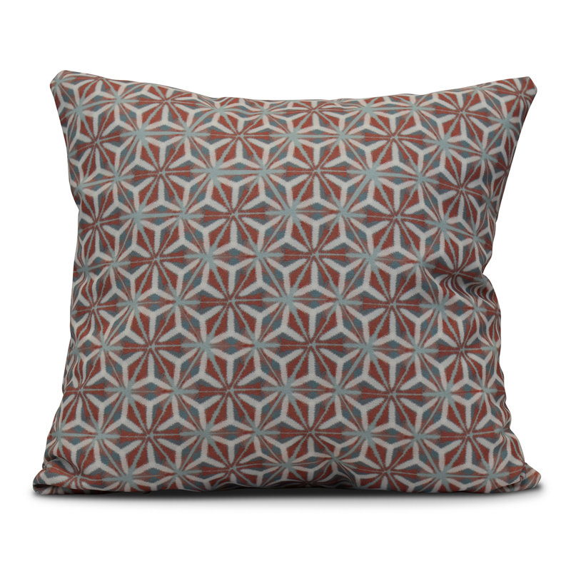 Intercoastal Waterway Geometric Reversible Throw Pillow, 16" H x 16" W, Grey