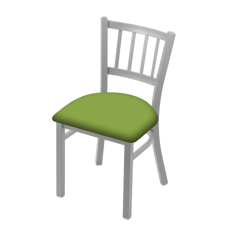 Chaise Contessa 610, Nickel anodisé, Vinyle - Canter Kiwi - vert