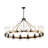 20-Light Rattan Weave Wagon Wheel Chandelier