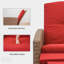 Chaise de patio inclinable en osier toutes saisons avec coussins rouges pour une utilisation intérieure et extérieure, conception confortable et durable
