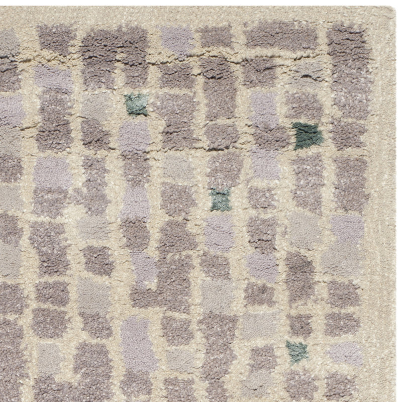 Tapis gris en laine / viscose touffeté à la main Martha Stewart, Rectangle 8 pi x 10 pi