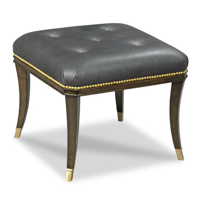 Sydney 22" Wide Genuine Leather Tufted Square Cocktail Ottoman by Woodbridge Furniture