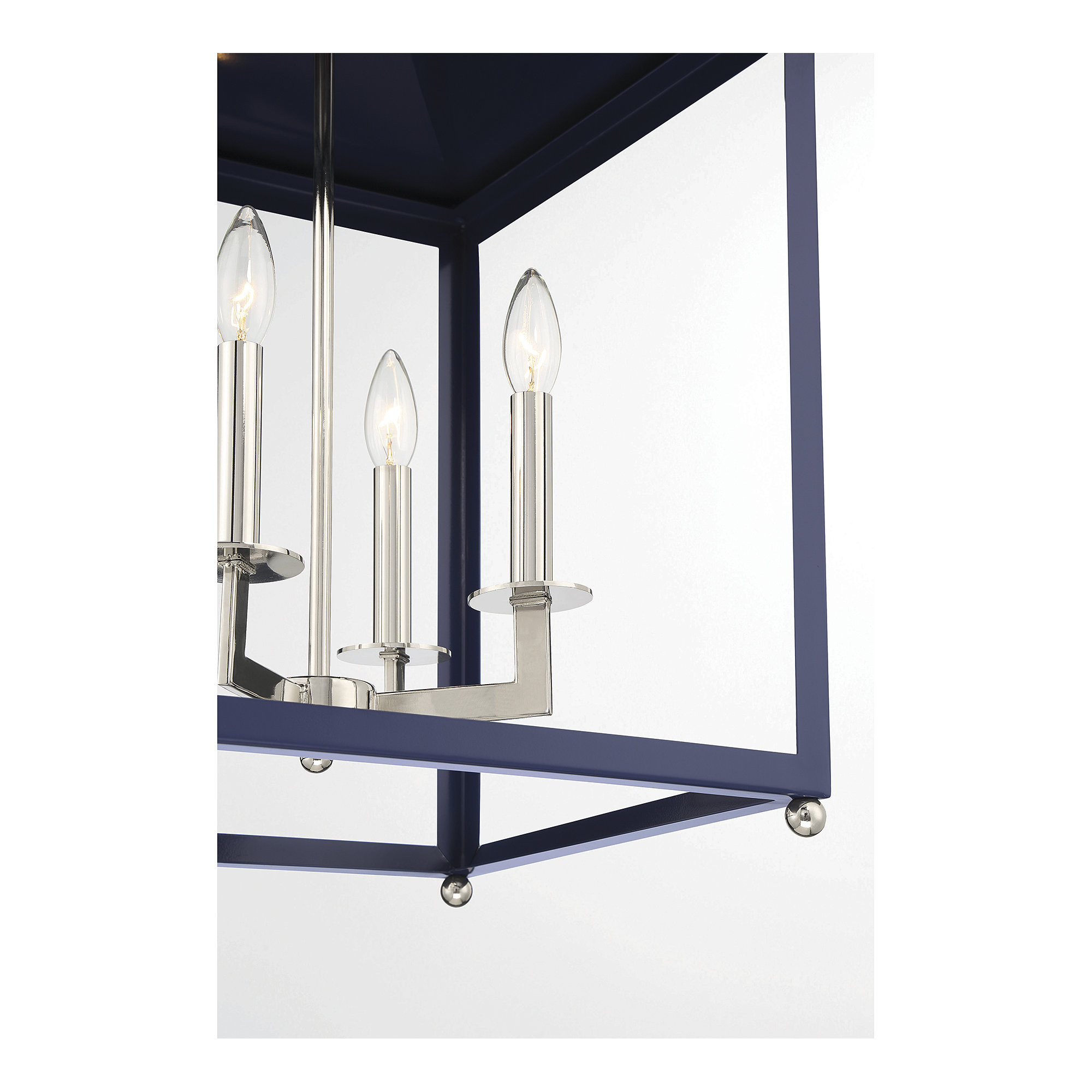 Douro 4 - Light Dimmable Lantern Chandelier, 4, Navy Blue