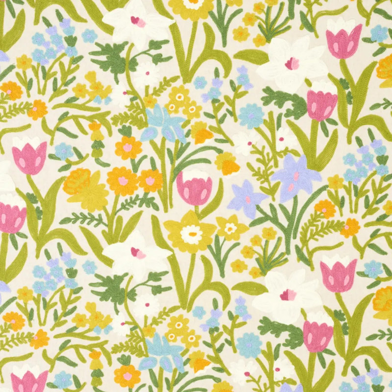 Crewel Garden Fabric, Multicolor