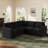 Hoelscher L-shaped Sleeper Sectional Upholstered Sofa Bed With Storage Space Black-122510073