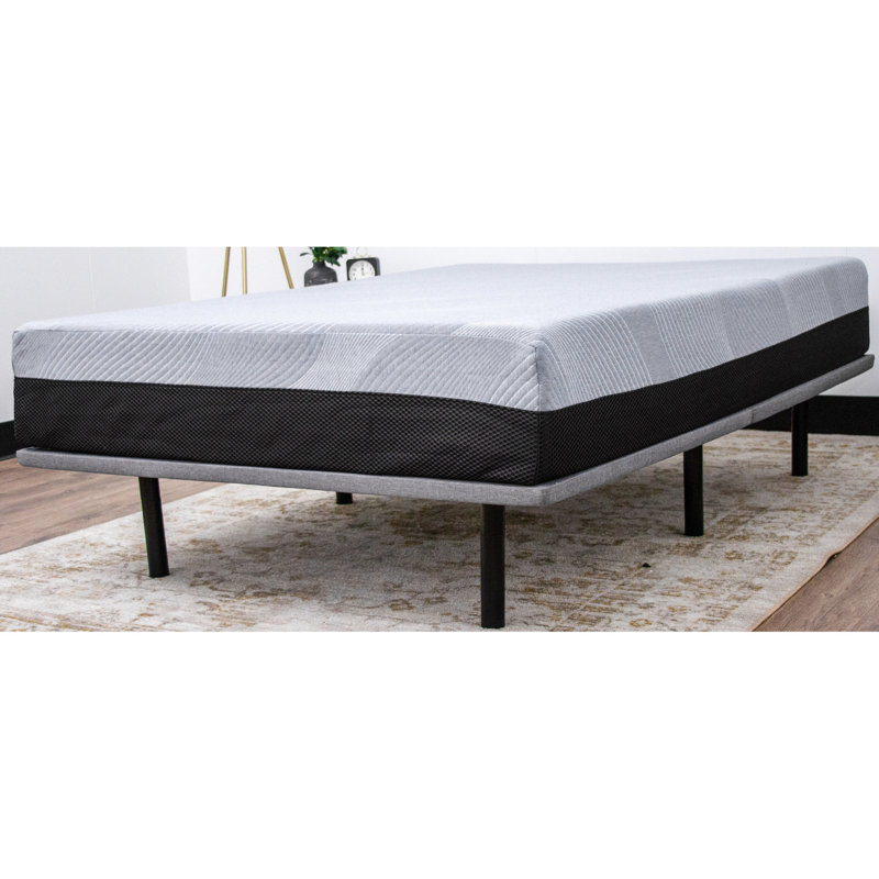 Upholstered Foundation Twin Xl X Series - Stylish Gray, 6 Legs Adjustable, 1000 Lbs Capacity, Build, Heavy Duty Steel, Foldable Hinged, Easy Install Modern Style, Adjustable 4" To 8", Gray