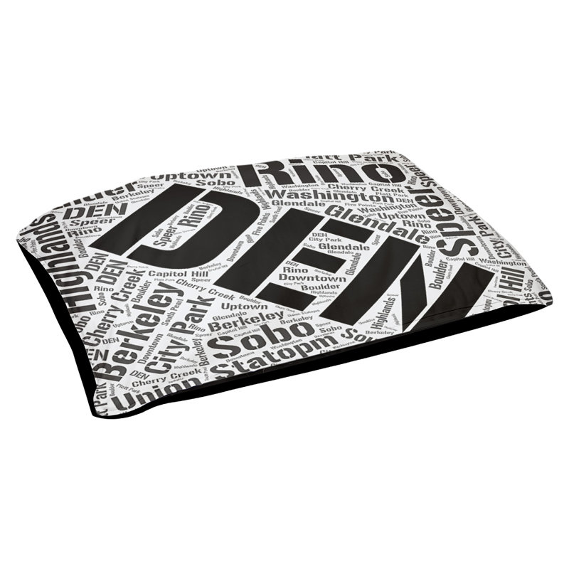 Coussin de chien « districts », Grand (l 40 po x P 30 po x H 14 po), Noir, Denver