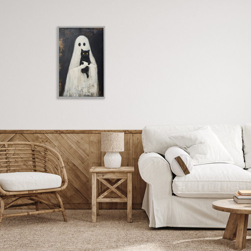 Giclée encadrée de noir et chaton, design par Petal Prints Design, Estampe numérique Farmhouse, H 18 po x l 12 po