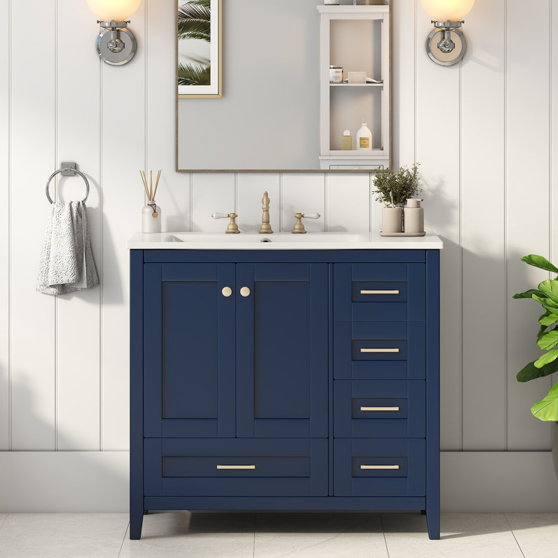 Meuble-lavabo moderne en bois massif de grande capacité pour une conception élégante