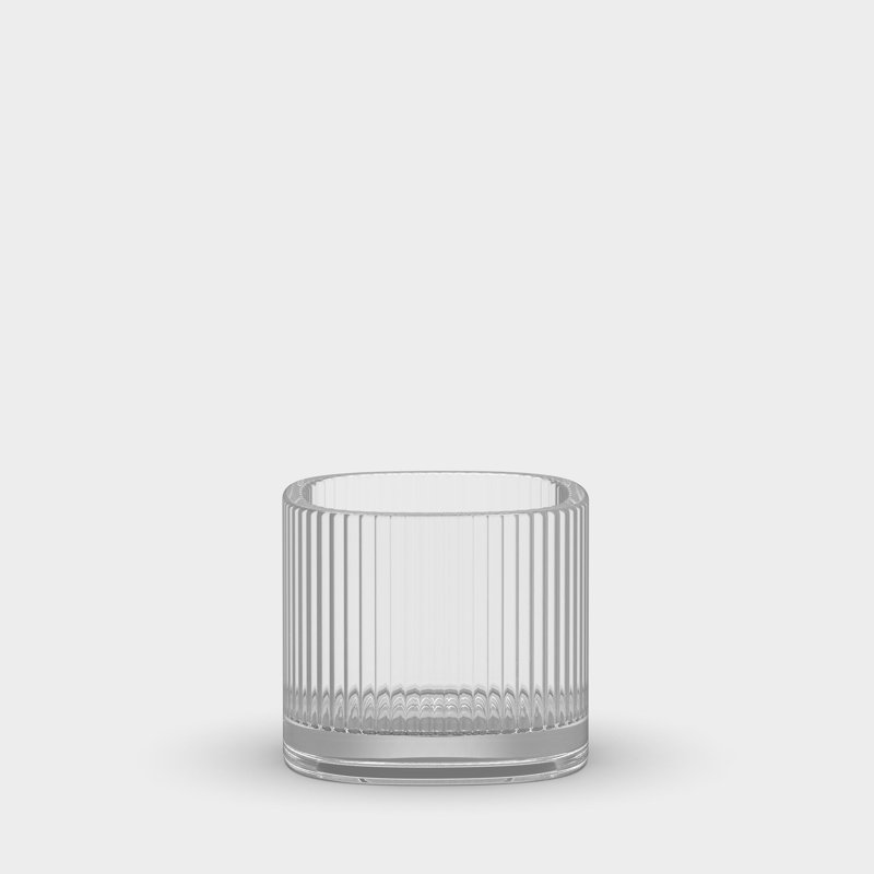 Magica Crystal Glass Tabletop Votive Holder, 3.2'' H X 2.8'' W X 2.8'' D, Clear