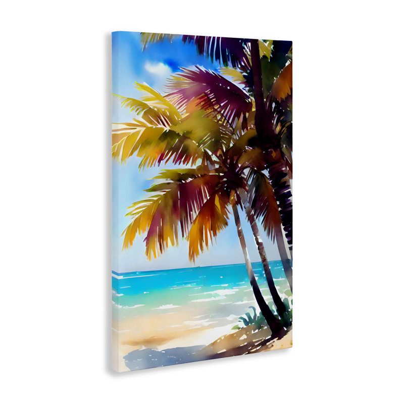 Toile de feuilles de palmier Shady Beach, design par LSR Design Studio, H 45 po x l 30 po