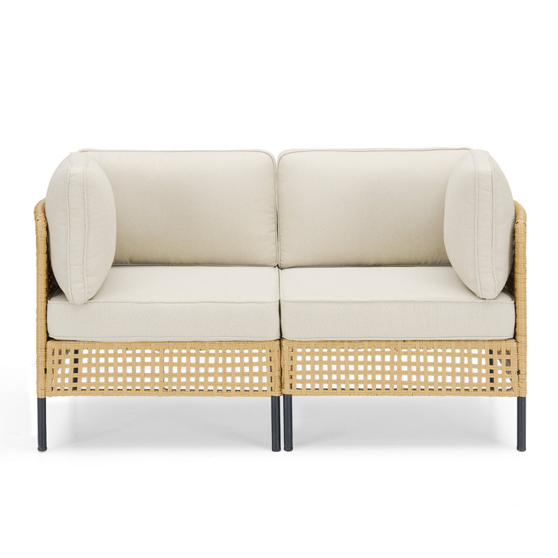 Modular Outdoor Sectional Sofa, PE Rattan Patio Conversation Set, All Weather Wicker Patio Furniture With Cushions