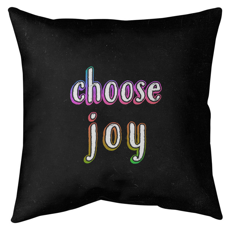 Choose Joy Floor Pillow, 36" H x 36" W, Rainbow