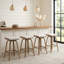 Tabouret de bar moderne rembourré avec structure en bois, tabouret de bar à hauteur de comptoir pour îlot de cuisine, bar à café (ensemble de 4)-871435269