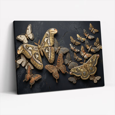 Ensemble de 1 tableau sur toile papillon
