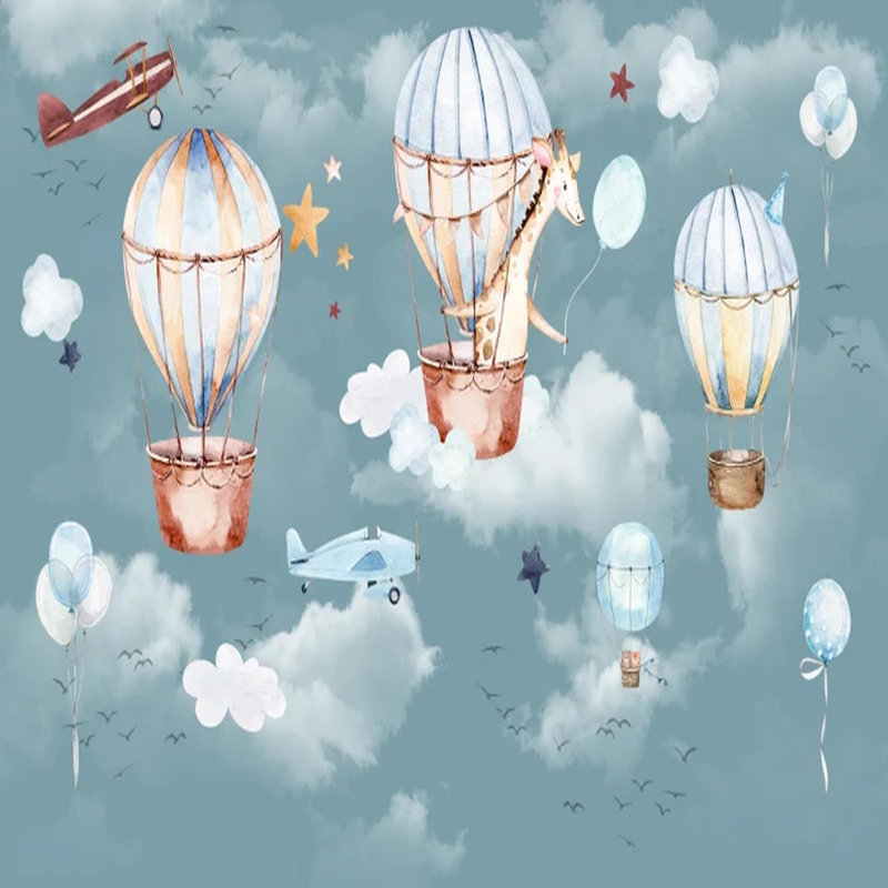 Girafe’s Cloudy Adventure In Balloonland, L 108 po x l 96 po
