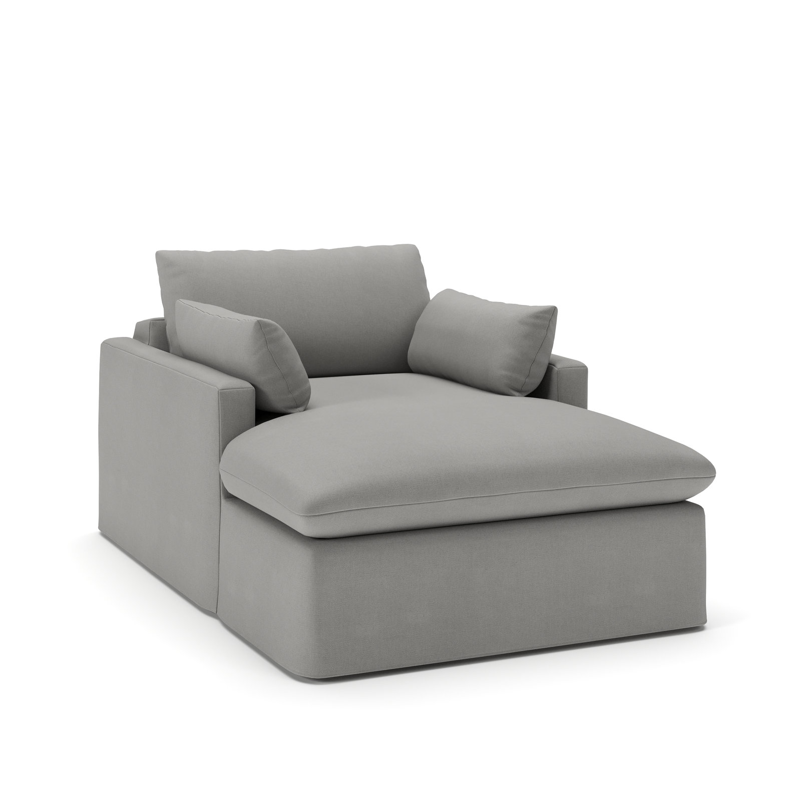 Luna Chaise Lounge, Bayou Light Gray Canvas