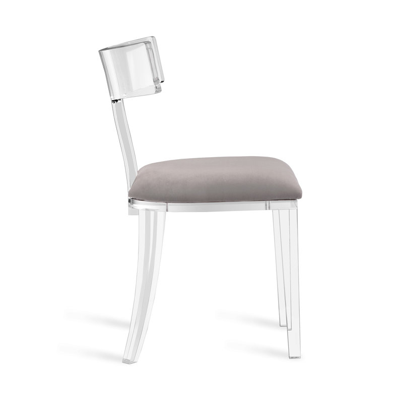 Nimbus Gray Velvet and Transparent Acrylic Side Chair