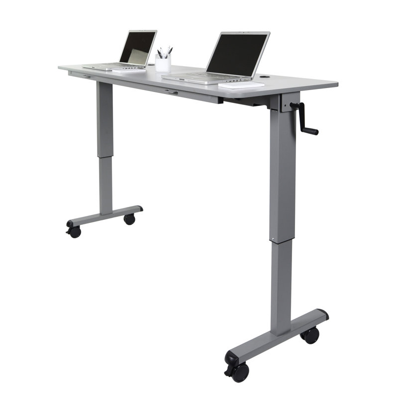 Adjustable Metal Base Standing Desk, 45.25" H x 59" W x 23.6" D