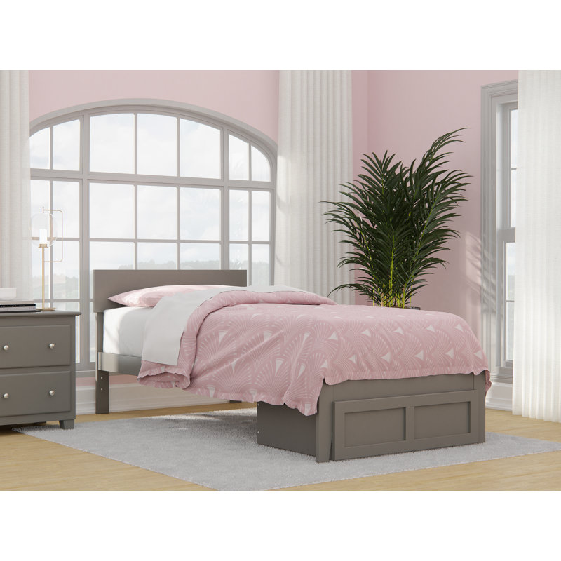 Farrah Platform Storage Bed, Gray, Twin Extra Long