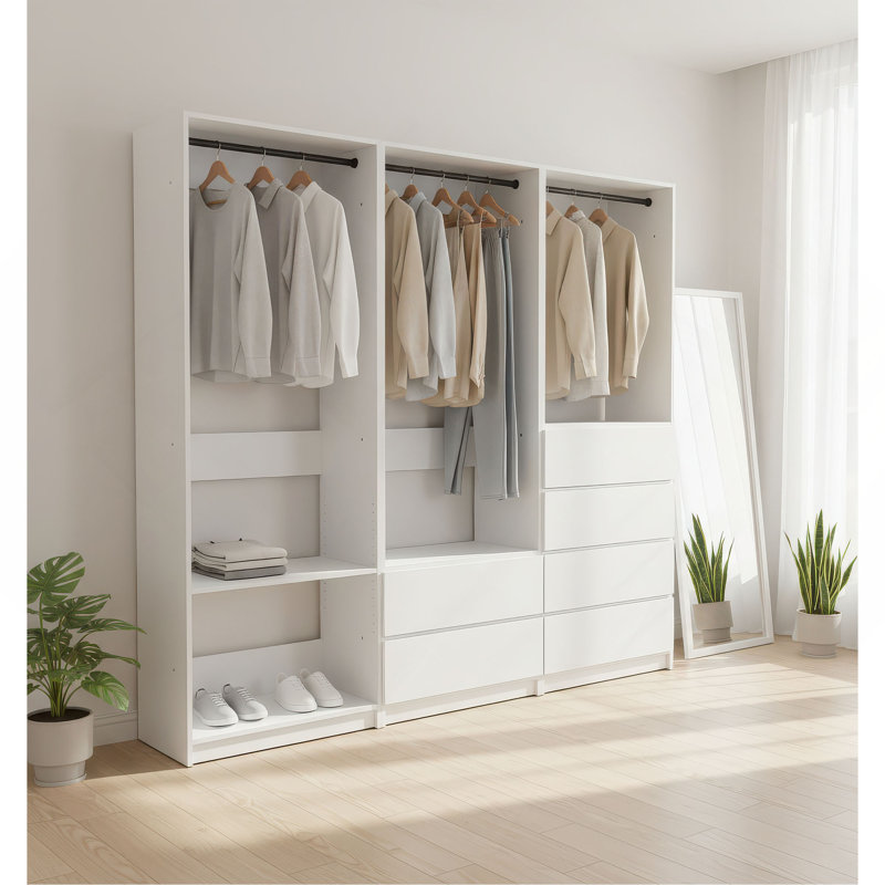 Prosper White Freestanding Walk In Wood Closet System