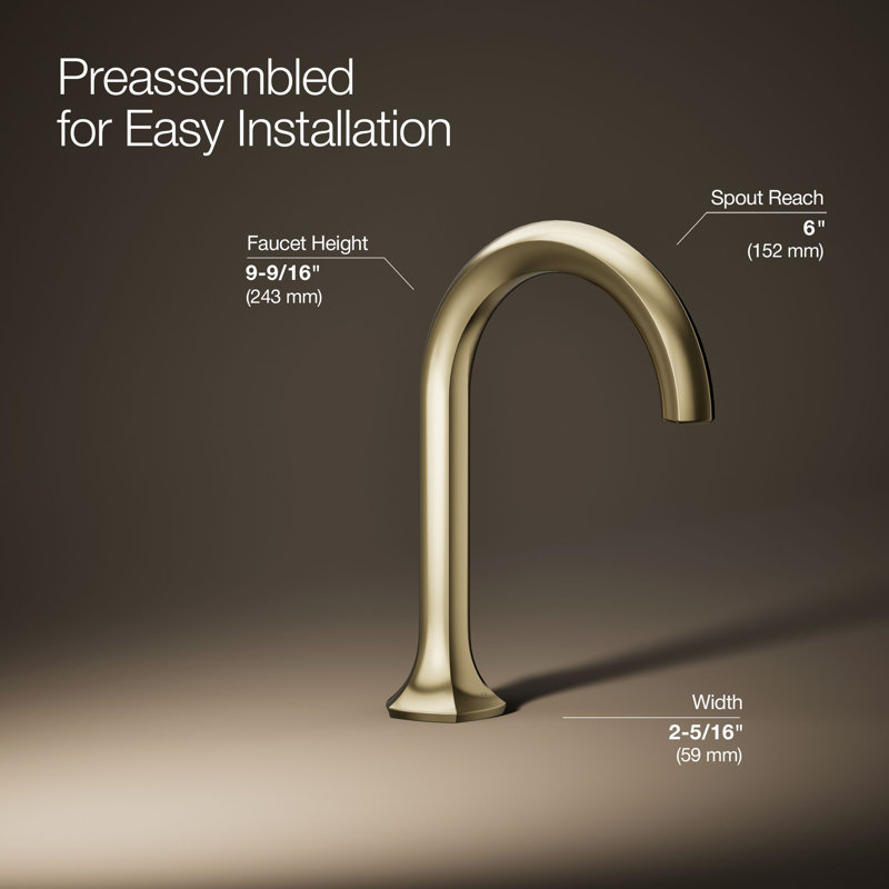 Occasion Sink with Cane Design Single Hole Bathroom Faucet with Drain Assembly, Vibrant French Gold