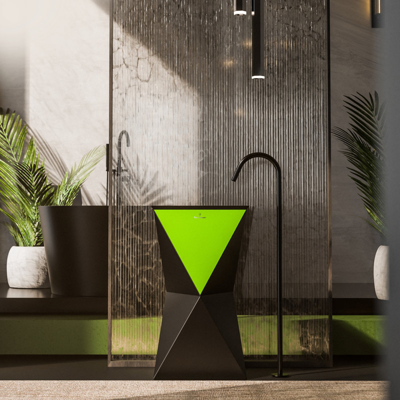 Rayna by Tonino Lamborghini Freestanding Sink, Black Mat / Rosa Sahara