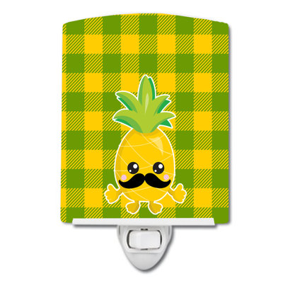 Éclairage de nuit en céramique moustache de visage ananas