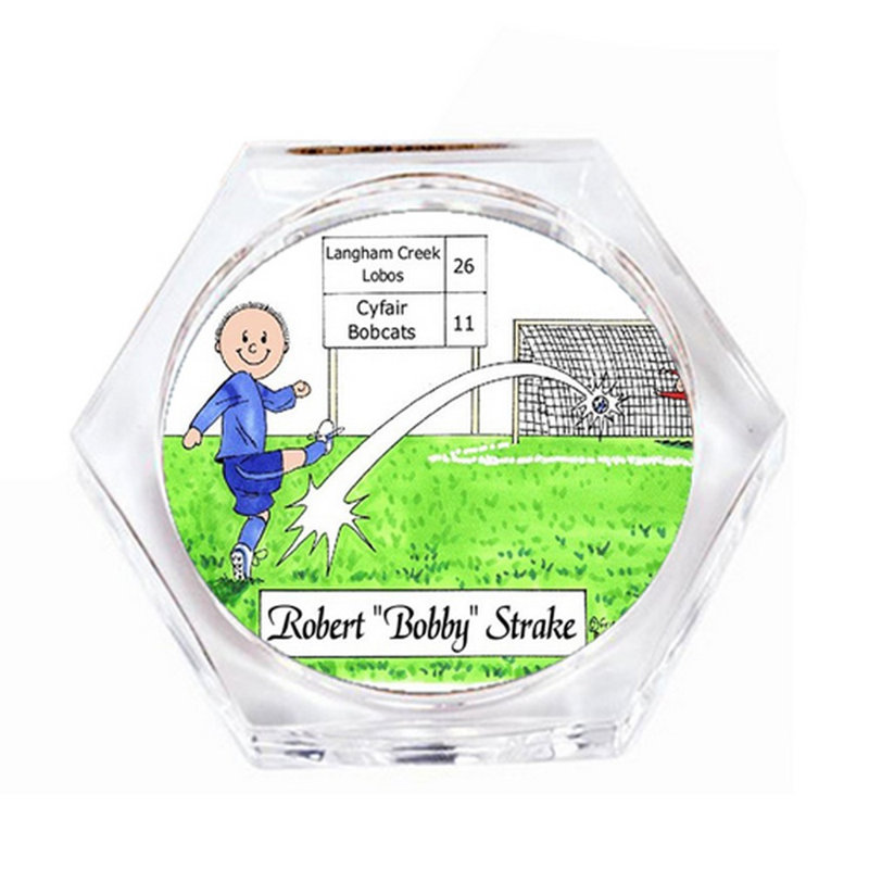 Soccer personnalisé - ensemble de verres à sous-verres mâles (4 sous-verres), Oui
