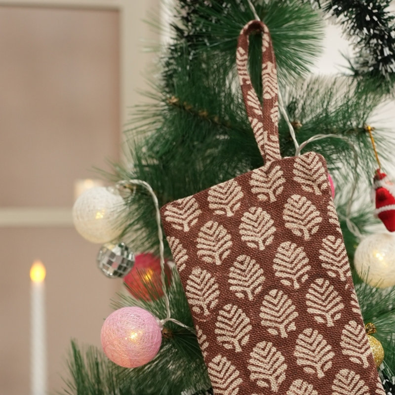 Chaussette de Noël fabriquée à la main par Fabcline, H 10 po x l 4,5 po
