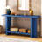 60''Console Table With Ash Veneer, Entryway Table With T-Shaped Legs And Holds Up To 120Lbs, Sofa Table With Large Display Top And Bottom Shelf-828492197