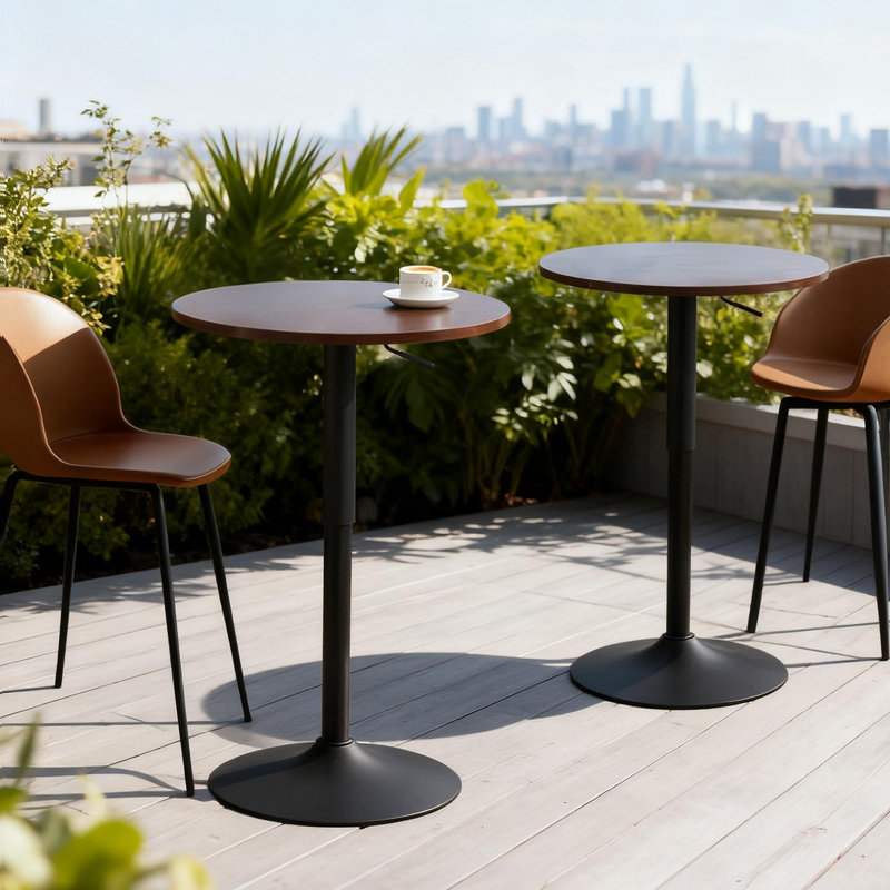 Table basse / bar réglable 39,5 po avec base en métal