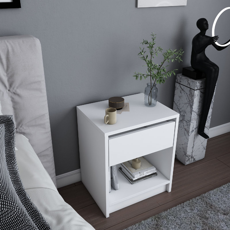 Sheridan Bedside Table Nightstand, White