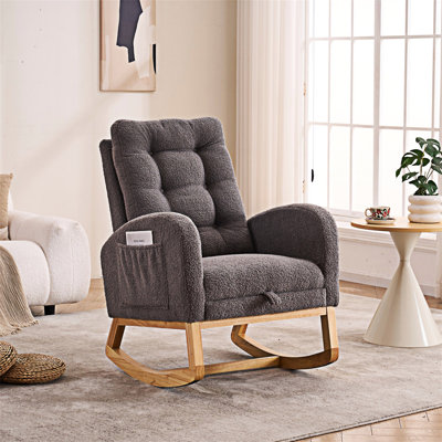 Chaise longue berçante avec repose-pieds Accent