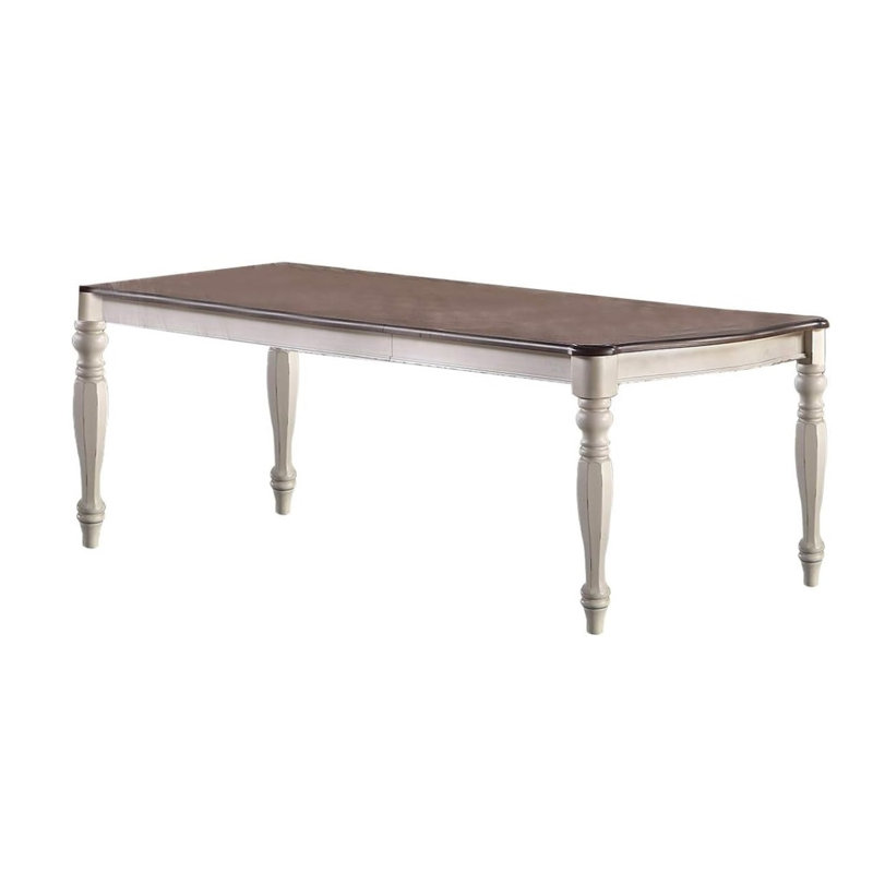Table de salle à manger fixe Schaper, Blanc antique, H 26 po x l 108 po x P 42 po