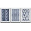 Carré bleu géométrique et formes abstraites à motifs abstraits, art bohémien bleu marine, 3 pièces-119461117-94434247-94434246