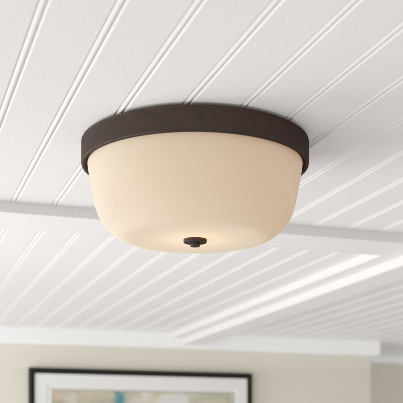 Alejandre Glass Flush Mount, Forest Bronze