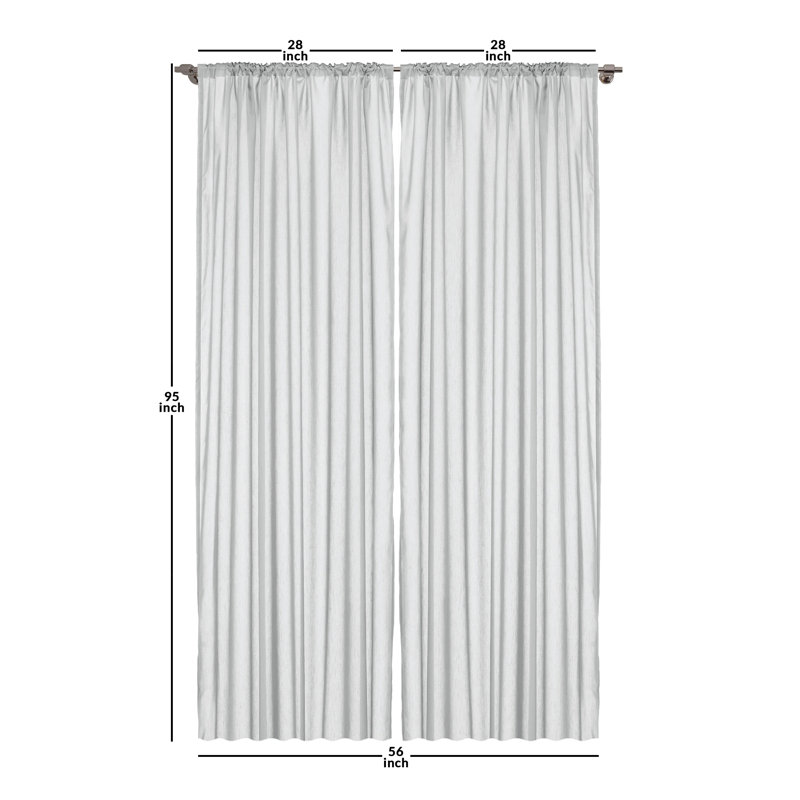 Nursery Semi-Sheer Rod Pocket Curtain Panels, 28" x 95"
