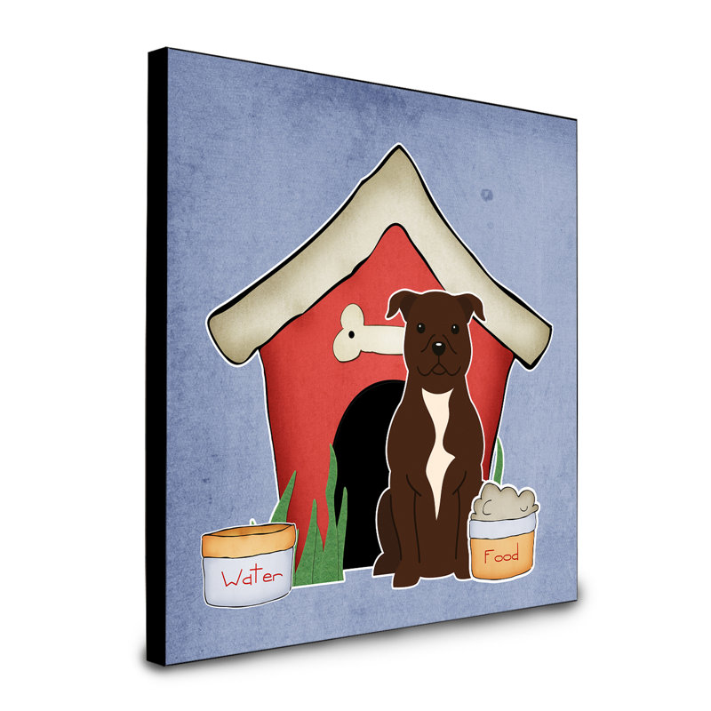 Panneau mural d’art collection dog house Scarvinia, Staffordshire bull terrier