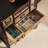 28.7'' H  Rustic Distressed Black Apothecary Multi-Drawer Storage Cabinet