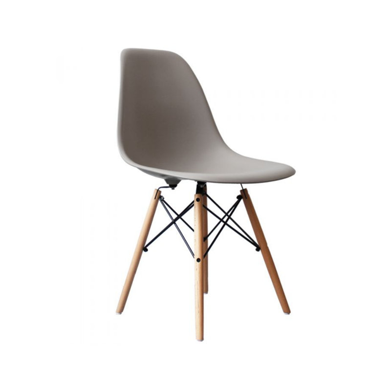 19'' H Side Chair, Gray, Natural