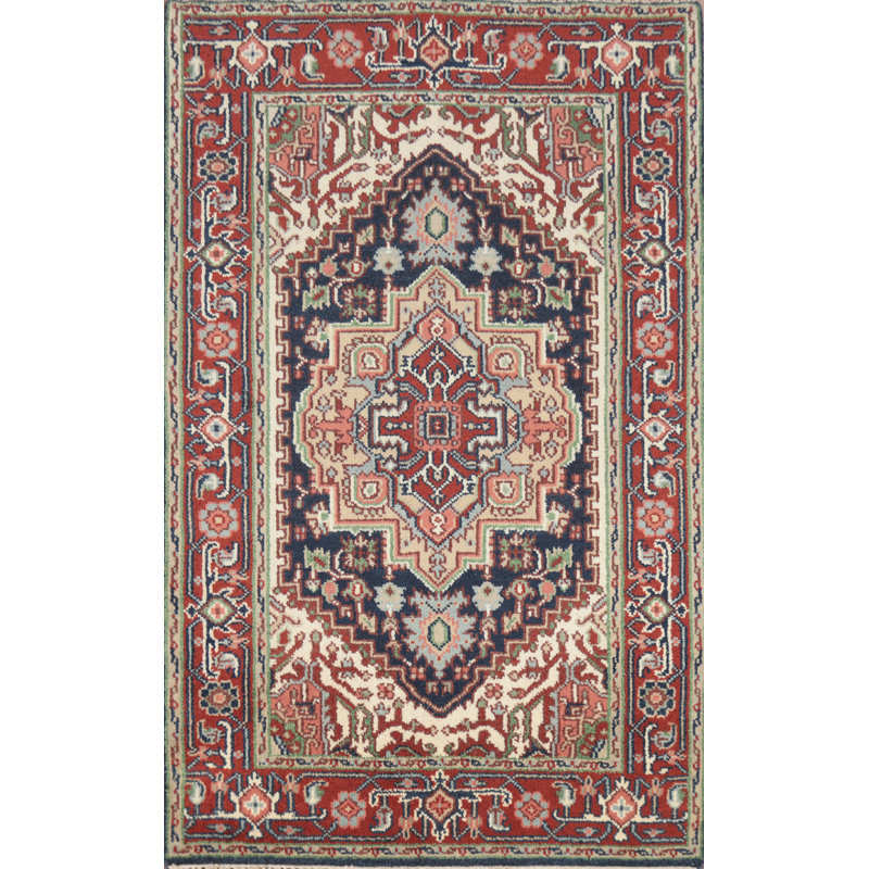 Tapis oriental bleu marine indien 4 x 6