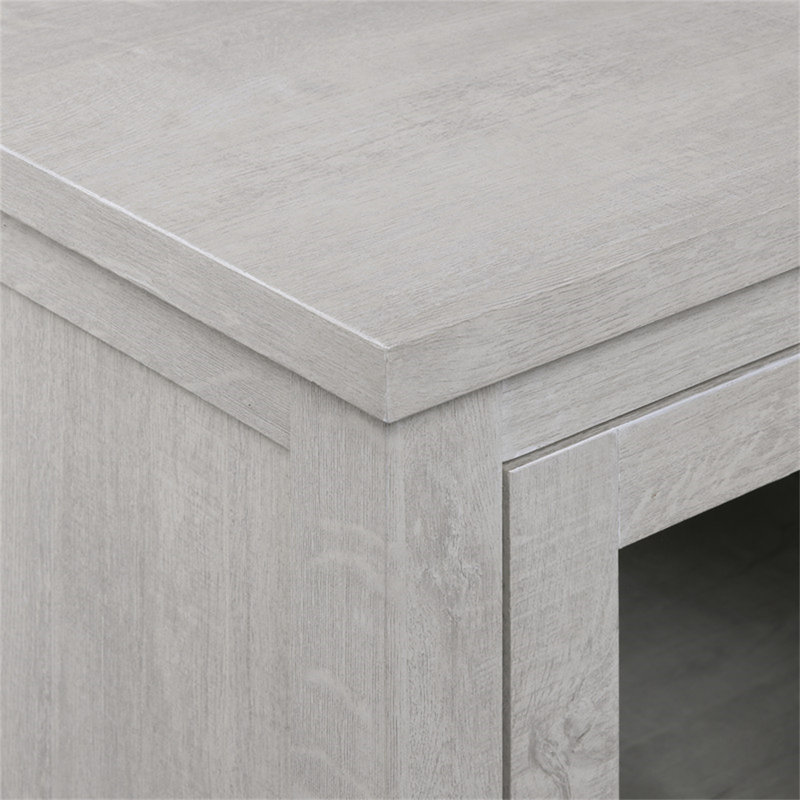 Console 70 po avec foyer Emerson, Gris clair